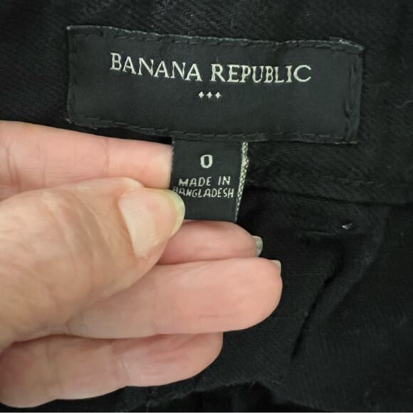 Banana Republic Black black barrel cut pant Tapered Leg Utility Pants Size 0 - Picture 12 of 13